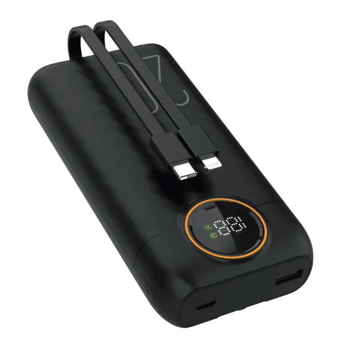 Snapron SNP-3013 20.000 mAh LCD Ekran USB-C Lightning Dahi̇li̇ Kablolu 22.5w Hızlı Şarj Powerbank - Görsel 4