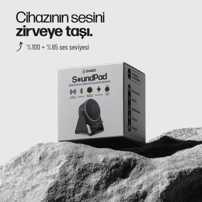 5i̇n1 Wi̇reless Inducti̇on  Bluetooth 5W 2000 Mah RGB Si̇yah Speaker - Görsel 2