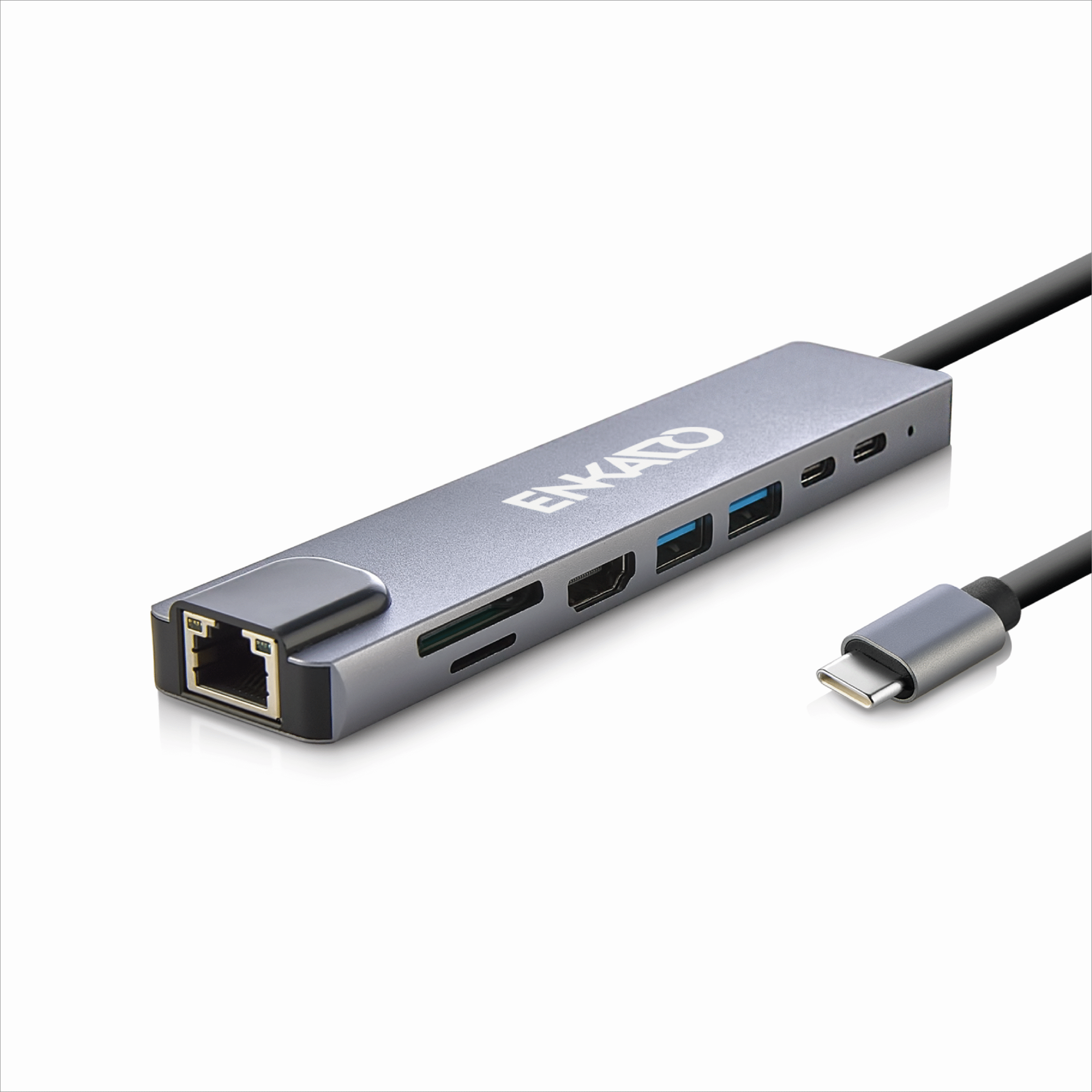 Enkado EKD-TP42 Type-C to To Hdmi 8i̇n 2pd + 2 Usb 2.0 + Hdmi 4k + SD/TF+Ethernet 100mbs Multi̇ Hup