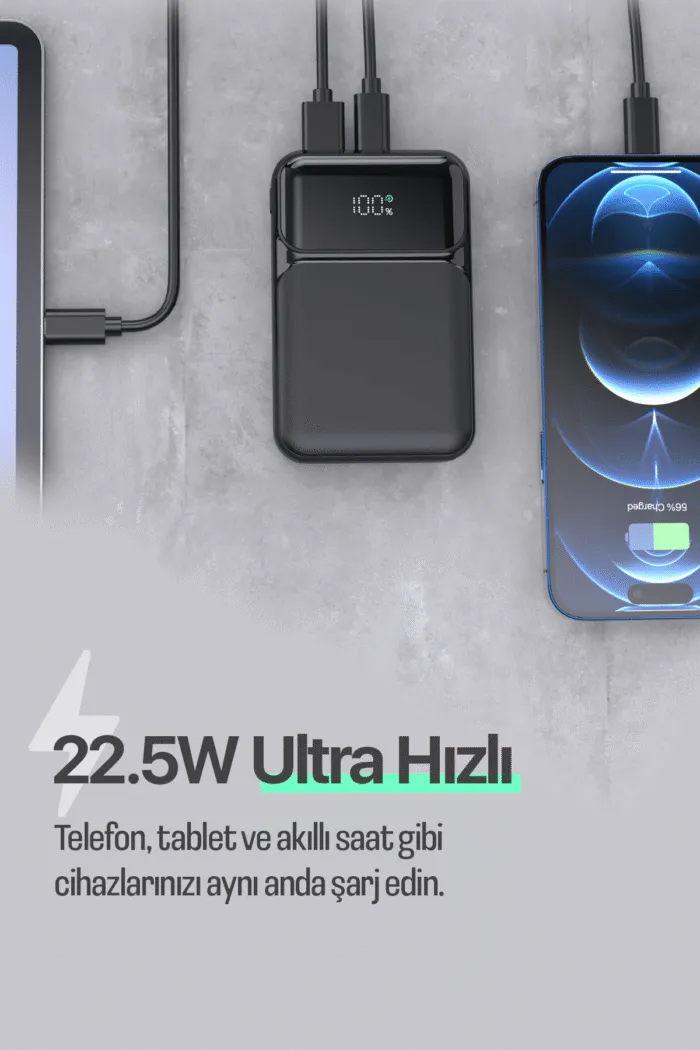 Snapron SNP-3006 10.000 Mah Hızlı Şarj Led Göstergeli̇ Powerbank - Görsel 2