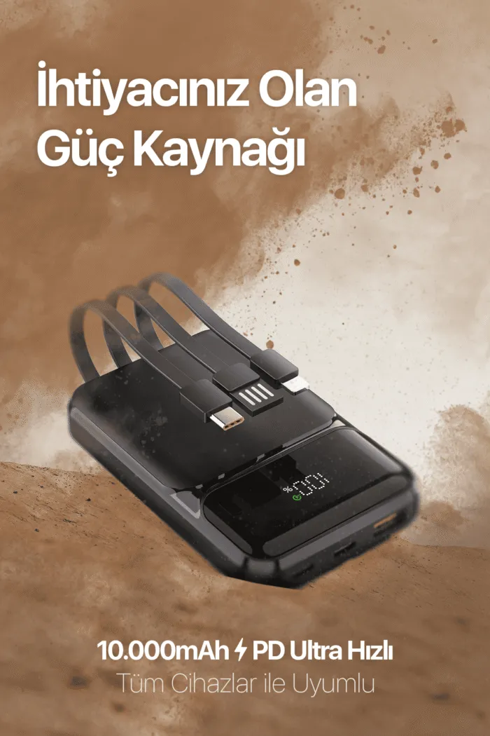 Snapron SNP-3006 10.000 Mah Hızlı Şarj Led Göstergeli̇ Powerbank - Görsel 5