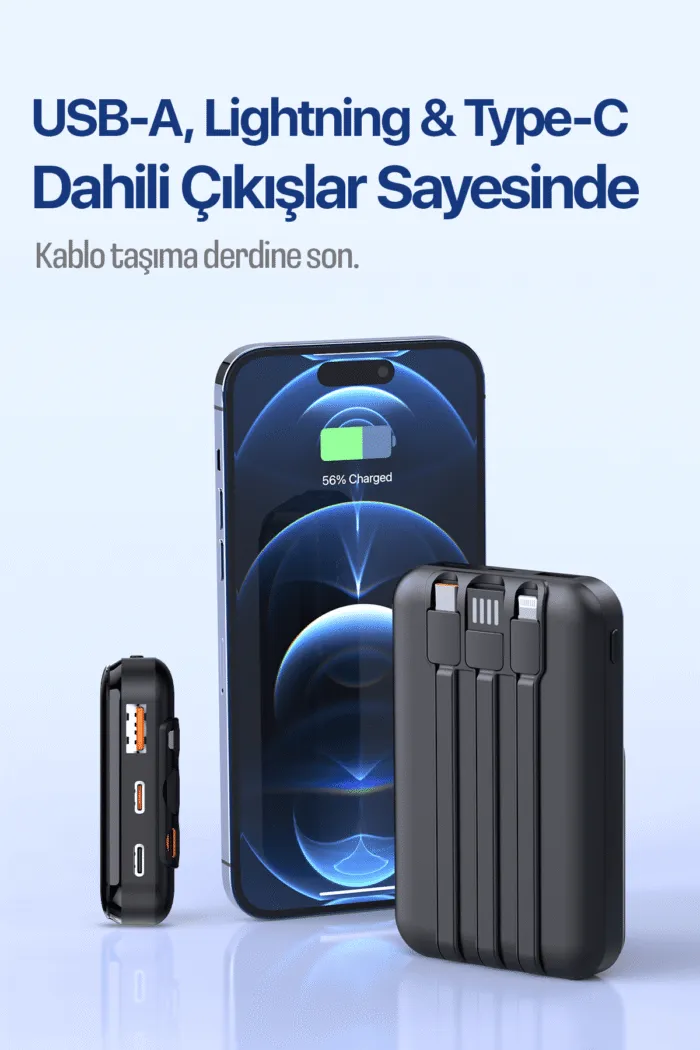 Snapron SNP-3006 10.000 Mah Hızlı Şarj Led Göstergeli̇ Powerbank - Görsel 4