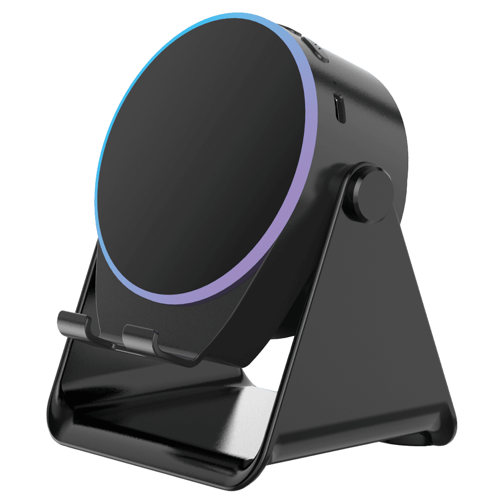 SNS-9100_1.png 5i̇n1 Wi̇reless Inducti̇on Bluetooth 5W 2000 Mah RGB Si̇yah Speaker - Görsel 1