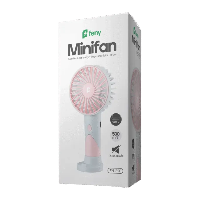 Minifan Ultra Sessiz Şarjlı Taşınabilir Mini El Fanı - Görsel 5