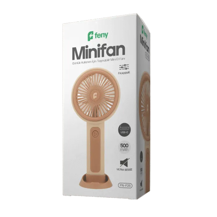 Minifan Ultra Sessiz Şarjlı Taşınabilir Stantlı Mini El Fanı - Görsel 4