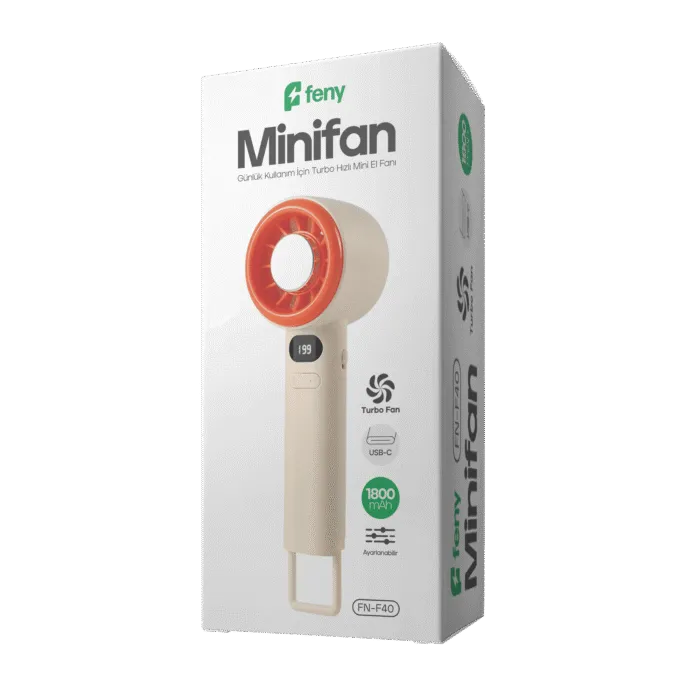 Minifan Ultra Sessiz LED Göstergeli Şarjlı Turbo Mini El Fanı - Görsel 4