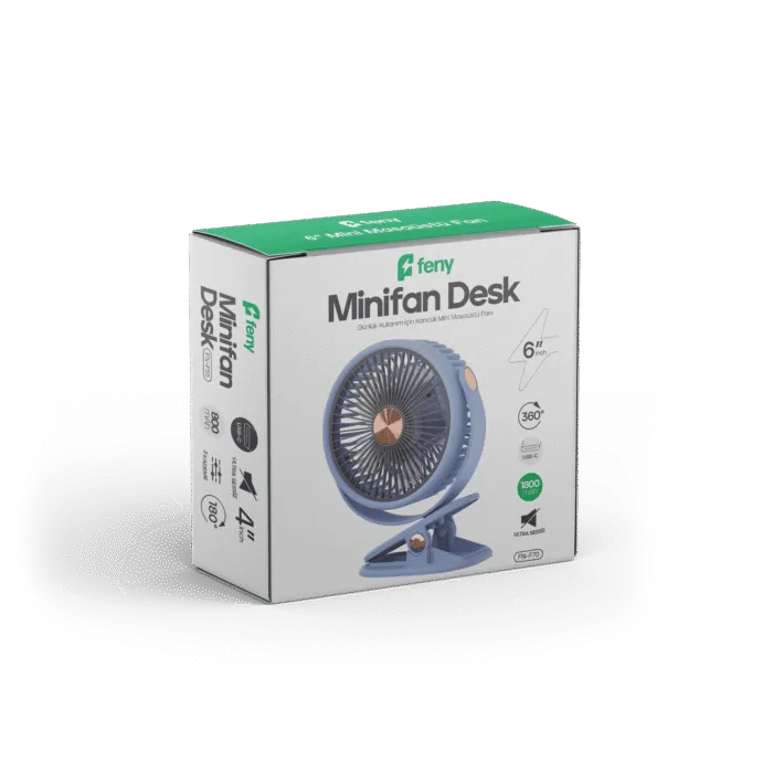 Ultra Sessiz Kancalı 360° 6" Şarjlı Fan - Görsel 2