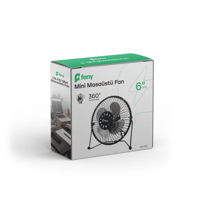 Metal 360° 6" Mini Masaüstü Fan - Görsel 2