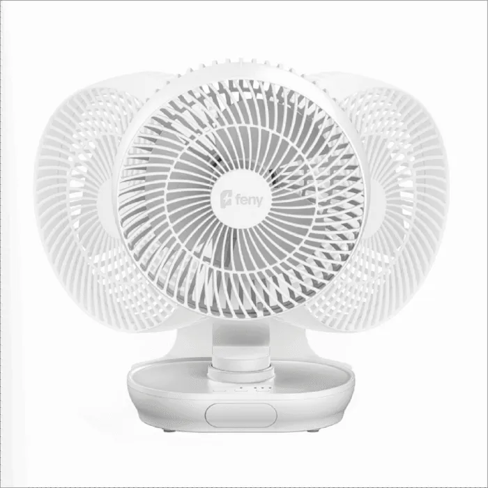 3 Kademeli LED Gece Lambalı 180° 8" Şarjlı Kumandalı Premium Masaüstü Fan - Görsel 2