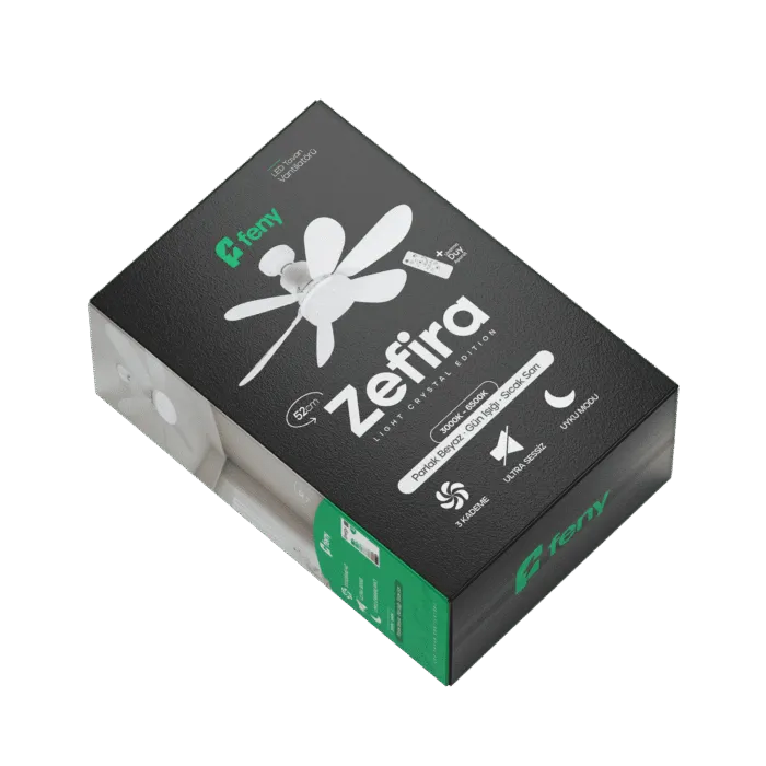 Zefira Kristal Tasarım 3 Kademeli Ultra Sessiz Tavan Vantilatorü - Görsel 2