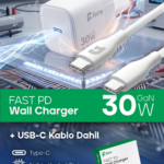 FENY 30W GaN PD Hızlı Şarj Adaptörü USB-C | Type-C Kablolu Duvar Şarj Cihazı