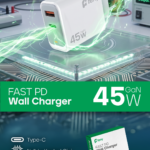 FENY 45W PD Hızlı Şarj Adaptörü USB-C + USB-A Tablet ve Telefon Şarj Cihazı