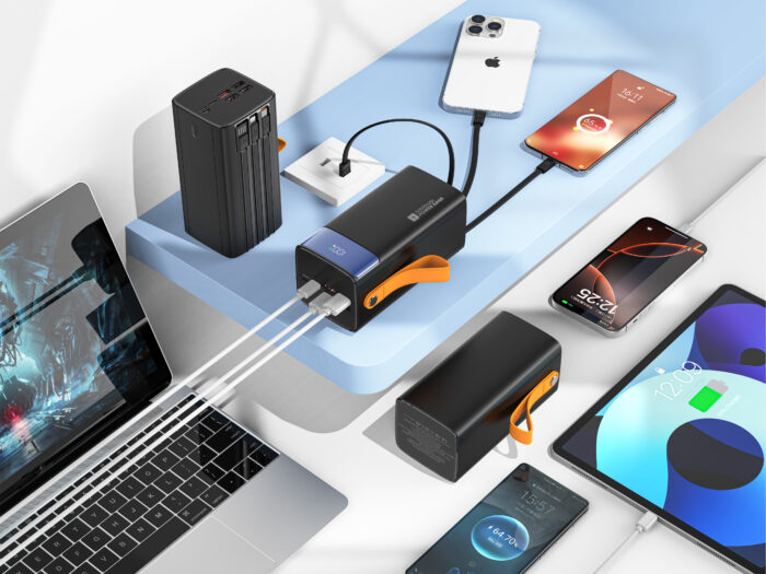 Snapron SNP-3050 22.5W PD USB-A USB-C Lighting Dahili Kablolu QC3.0 50000mAh Powerbank - Görsel 2