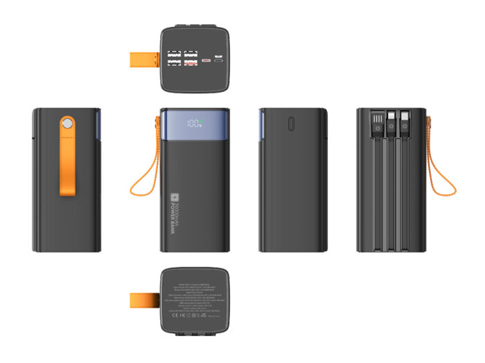 Snapron SNP-3050 22.5W PD USB-A USB-C Lighting Dahili Kablolu QC3.0 50000mAh Powerbank - Görsel 5