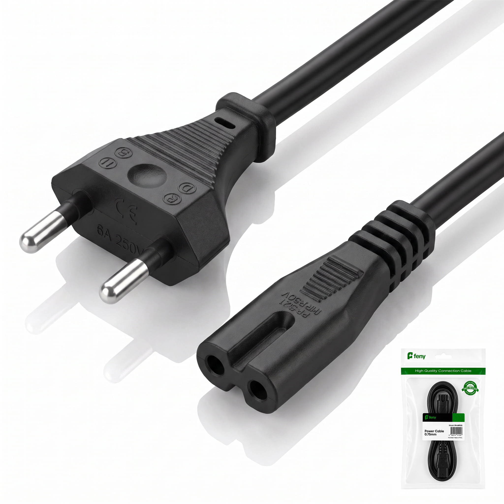 2 FENY FN-TP015 Teyp Power Kablosu 1.5m 0.75mm - Görsel 1