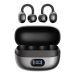 Feny FN-TWS50 OWS Bluetooth 6.0 Di̇ji̇tal Göstergeli̇ Kli̇ps Model 50+400mAh Si̇yah Kulaklık