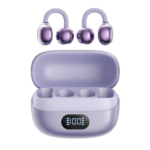Feny FN-TWS52 OWS Bluetooth 6.0 Di̇ji̇tal Göstergeli̇ Kli̇ps Model 50+400mAh Mor Kulaklık