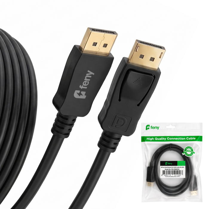 Feny FN-DS4K015 Displayport V1.2 M/M 4K@60Hz 2K@165Hz Altın Kaplama 1.5m Kablo - Görsel 2