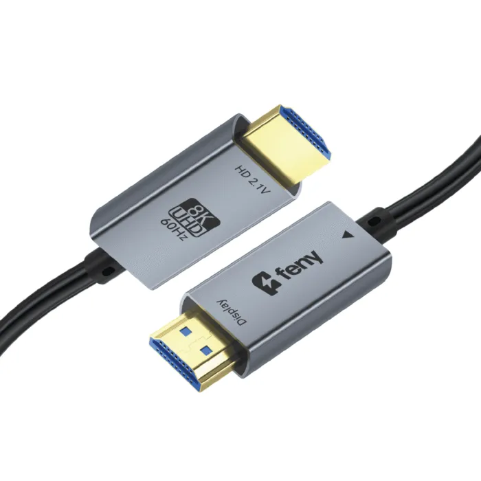 Feny FN-OPHD8K30 Fiber Optic V2.1 HDMI to HDMI Ultra HD  8k@60hz 4k@144hz 48gbps HDR10+ 30m Kablo - Görsel 2