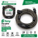 FENY FN-UE10 USB 2.0 Uzatma Kablosu Çipset Destekli Çift Filtreli Extension Kablo 10 m